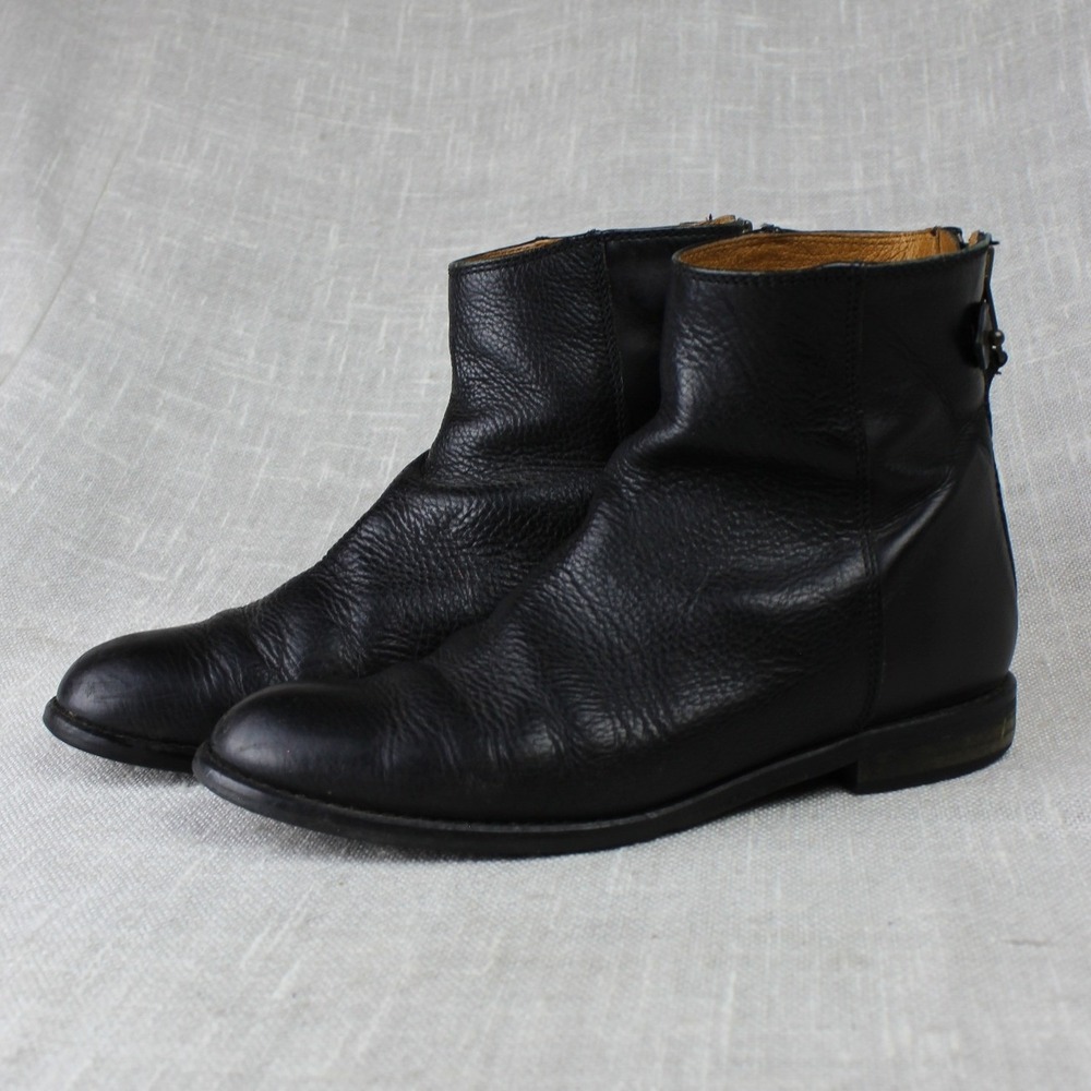 Madewell Hayes Black Leather Ankle Boots B2064 Size 7 Dead Stock Discontinued